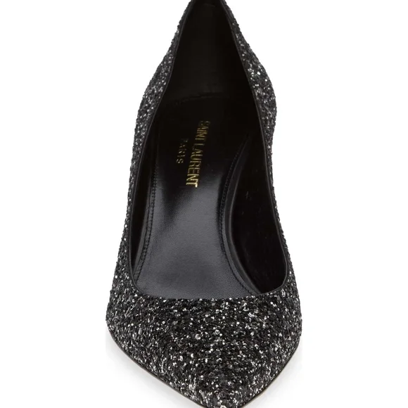 New Authentic SAINT LAURENT Glitter Pump - Picture 5 of 12